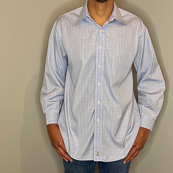 NORDSTROM MENS DRESS SHIRT BLUE - Picture 6 of 8